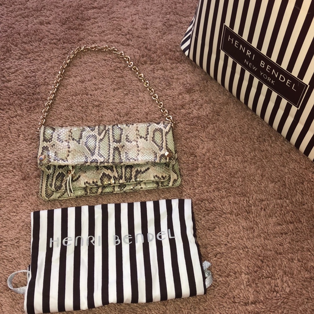 Henri Bendel - Steing Me Along Python Skin Clutch